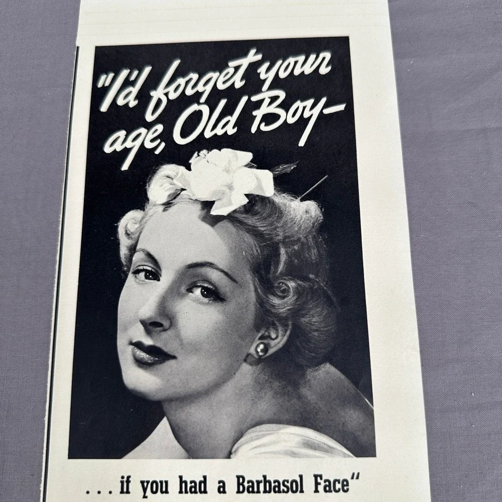 1937 Barbasol Shaving Cream Vtg Print Ad Woman Grooming Beauty Barber Wall Art